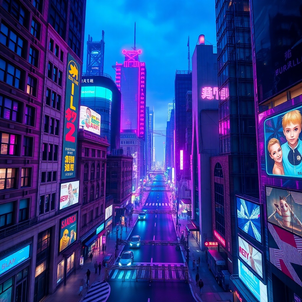 AI generated art for prompt: A futuristic metropolis at night, pulsating with the glow of neon lights and holographic billboards,