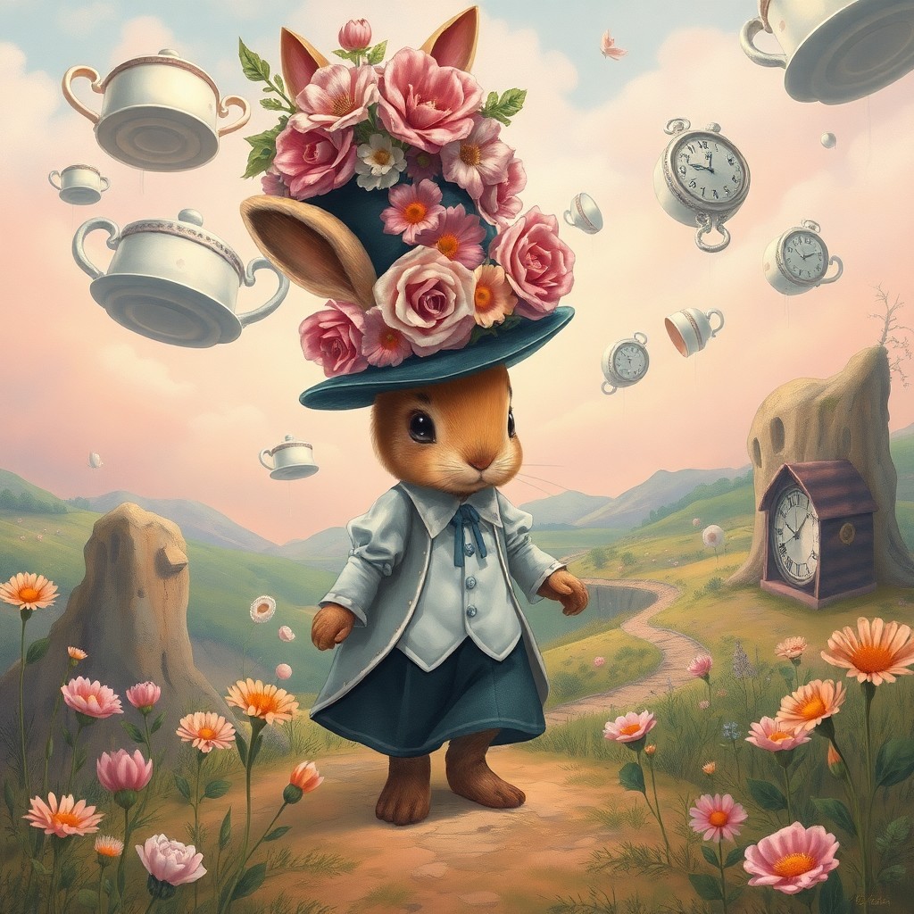 AI generated art for prompt: Envision an enchanting fairy tale illustration that harmoniously combines whimsical charm with surre