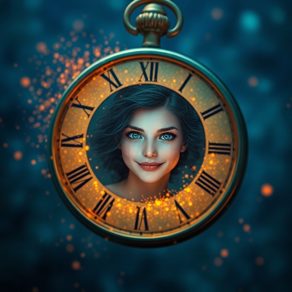 AI generated art for prompt: Visualize an enchanting digital artwork that blends the dreamlike essence of a surreal clock scene w