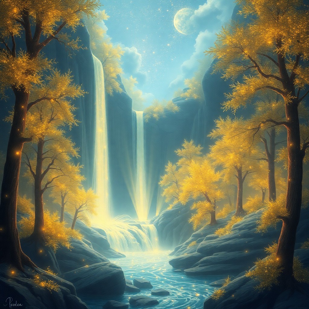 AI generated art for prompt: Craft an enchanting digital artwork that captures the essence of James Jean's intricate and dreamlik