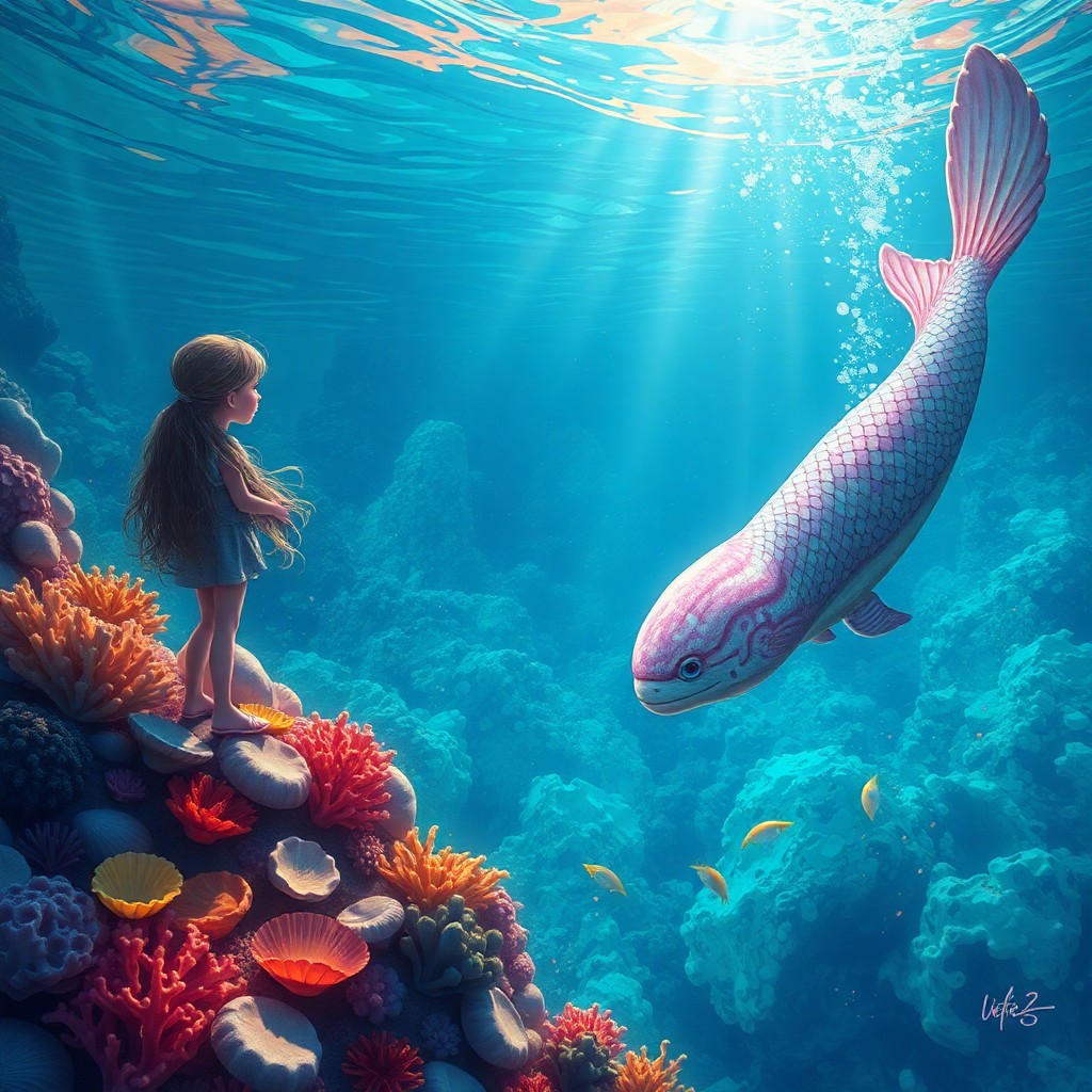 AI generated art for prompt: A captivating digital artwork portrays an enchanting underwater setting reminiscent of dreamlike atm