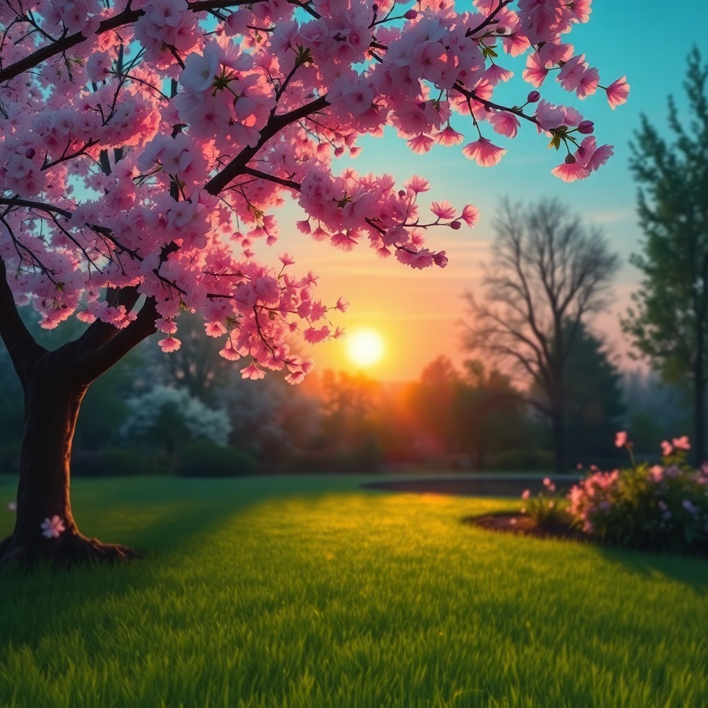 AI generated art for prompt: Create an enchanting neo-impressionist digital art piece capturing a serene garden at twilight from 