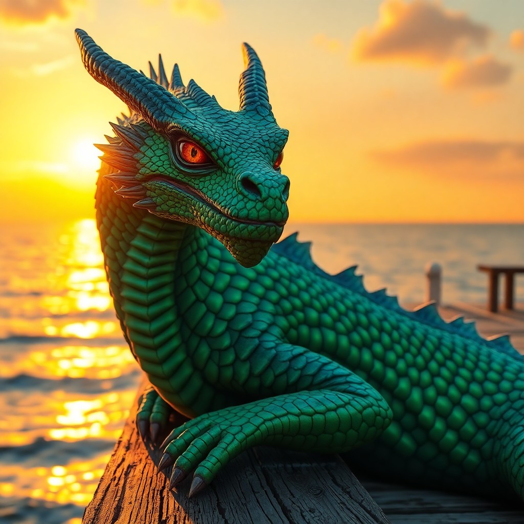 AI generated art for prompt: Envision a detailed close-up portrait of an enigmatic dragon, reminiscent of intricate Palencar-insp