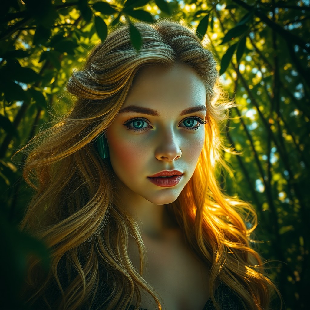 AI generated art for prompt: A mesmerizing portrait in the style reminiscent of the Pre-Raphaelite Brotherhood showcases an allur