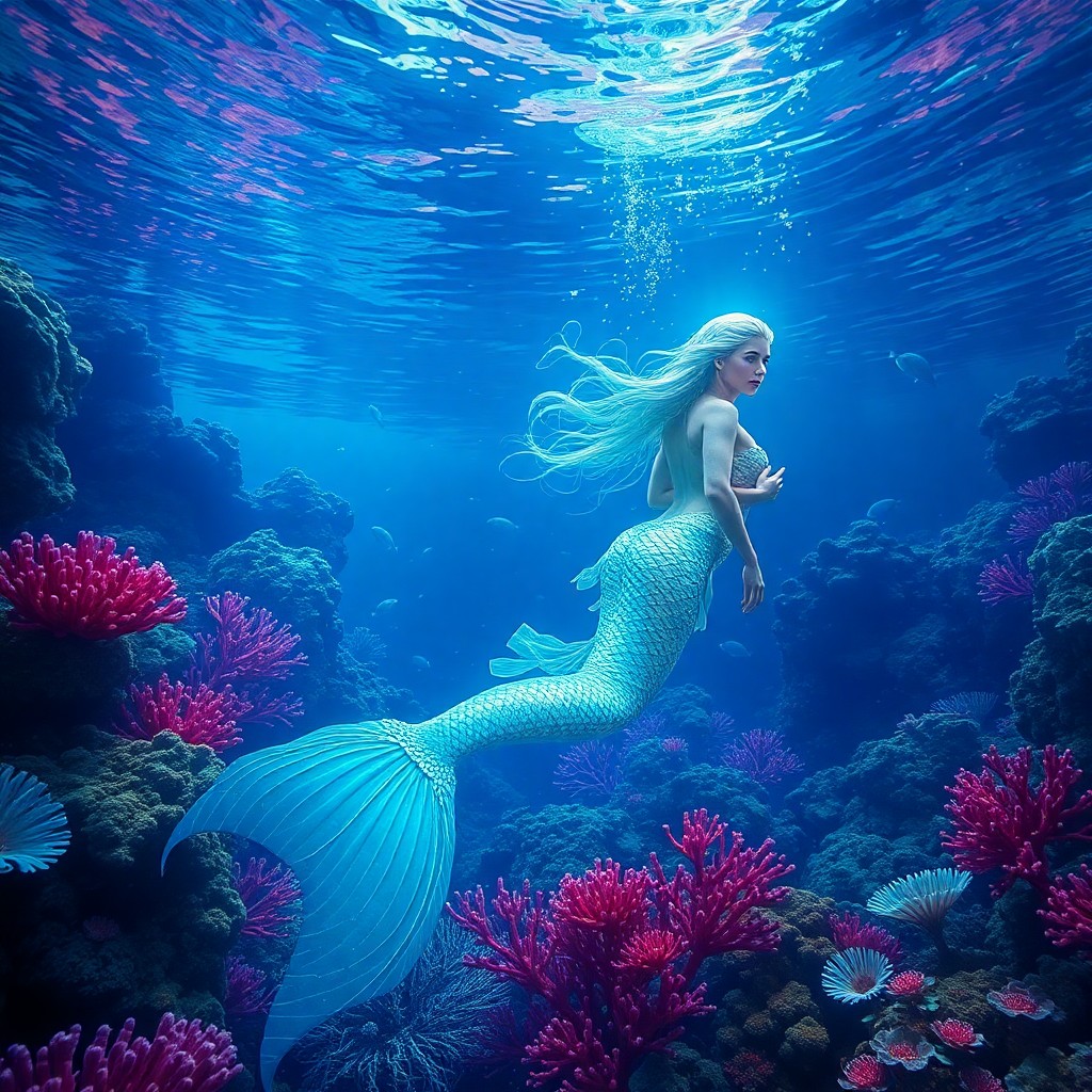 AI generated art for prompt: A captivating digital artwork encapsulates an enchanting underwater world, blending the dreamlike es