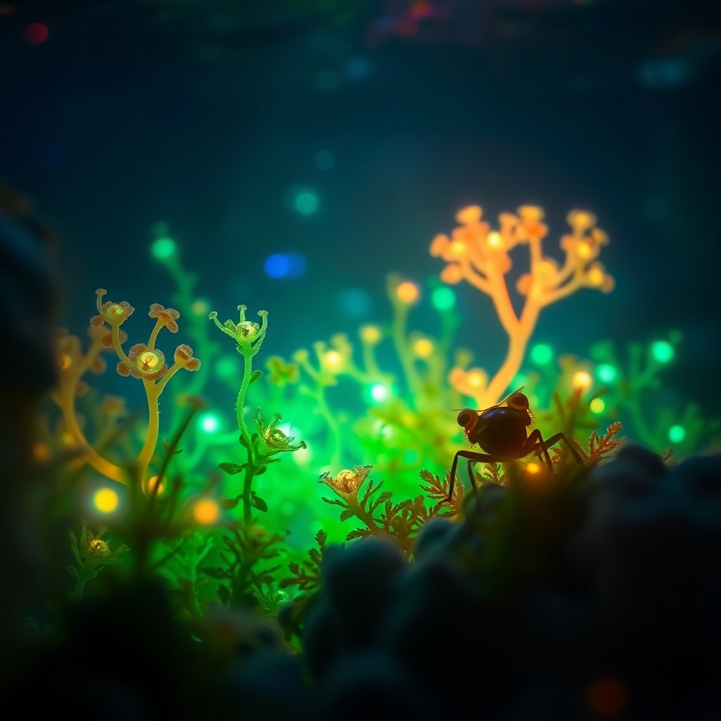 AI generated art for prompt: A mesmerizing digital artwork emerges, capturing the essence of an enchanting underwater scene illum