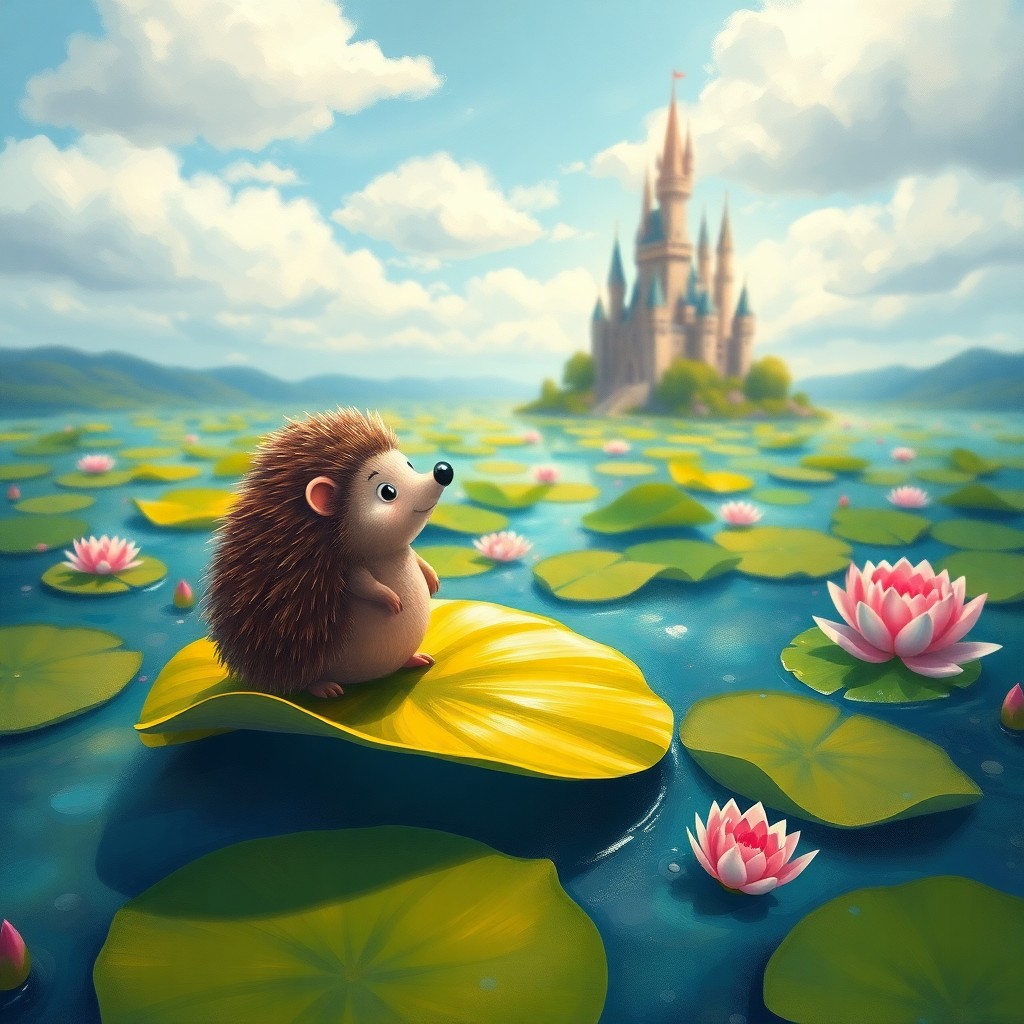 AI generated art for prompt: Craft an enchanting scene in a whimsical style reminiscent of cherished characters, set amidst a vib