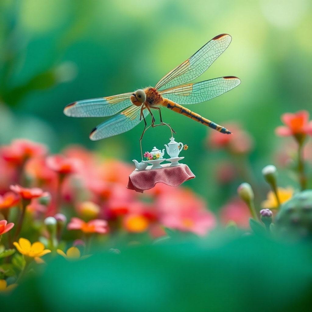 AI generated art for prompt: Dive into an alluring 'bug's-eye view' scene reminiscent of Beatrix Potter's whimsical illustrations