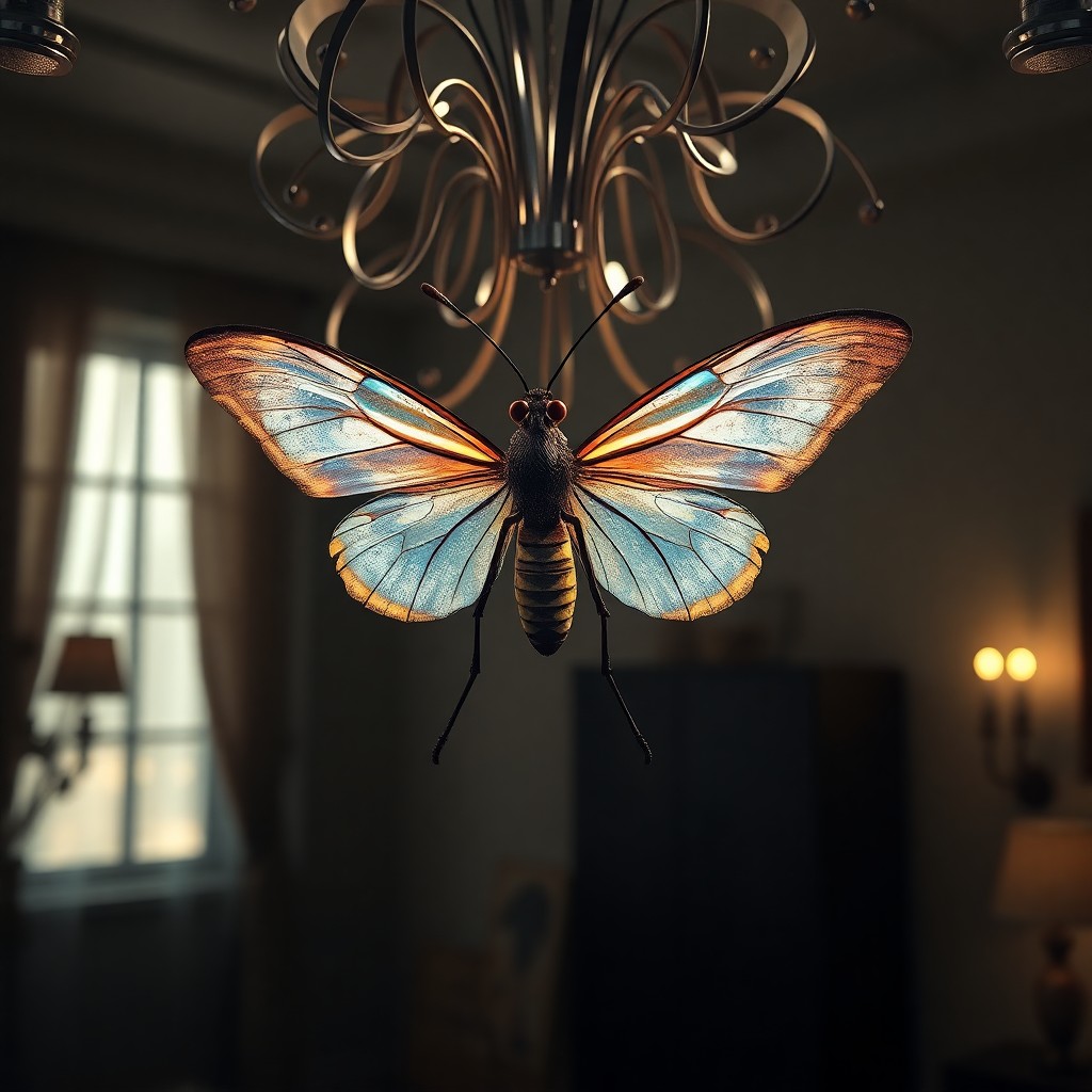 AI generated art for prompt: A digital artwork masterfully crafted in photorealistic style depicts a delicate butterfly emerging 