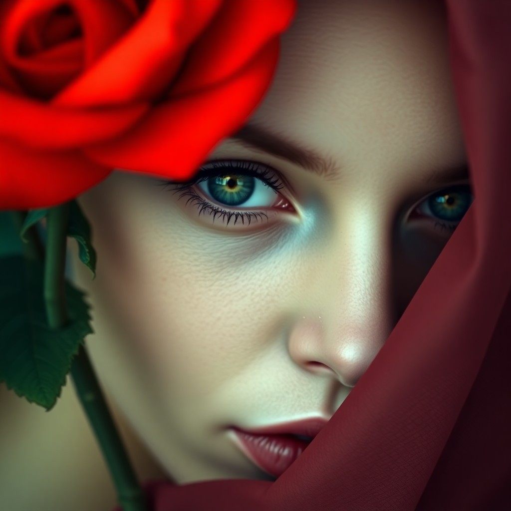 AI generated art for prompt: A mesmerizing digital piece reminiscent of surrealist masterpieces, this image showcases an intimate