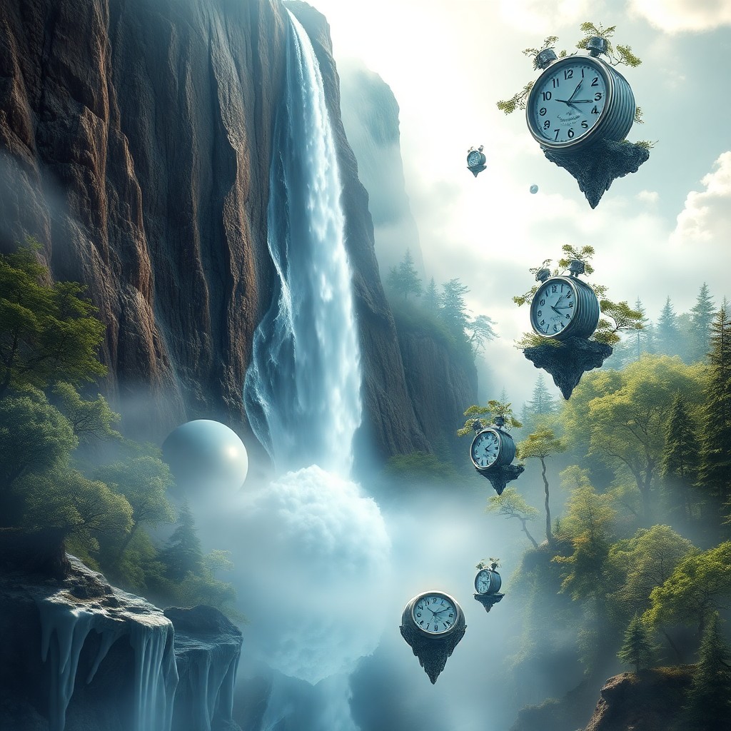 AI generated art for prompt: An exquisite digital artwork capturing the essence of surreal landscapes, portraying an awe-inspirin