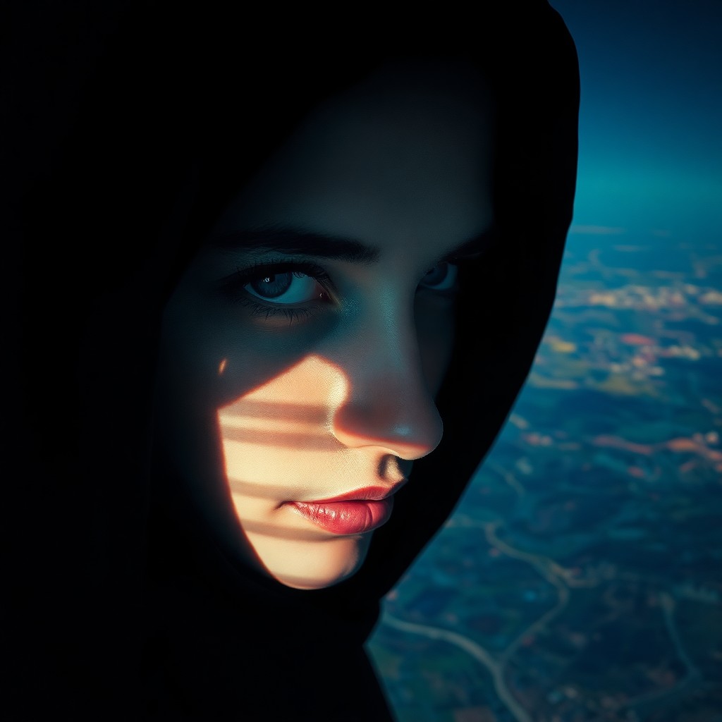 AI generated art for prompt: An enigmatic portrait captures a mysterious figure enveloped in darkness, merging impressionism and 