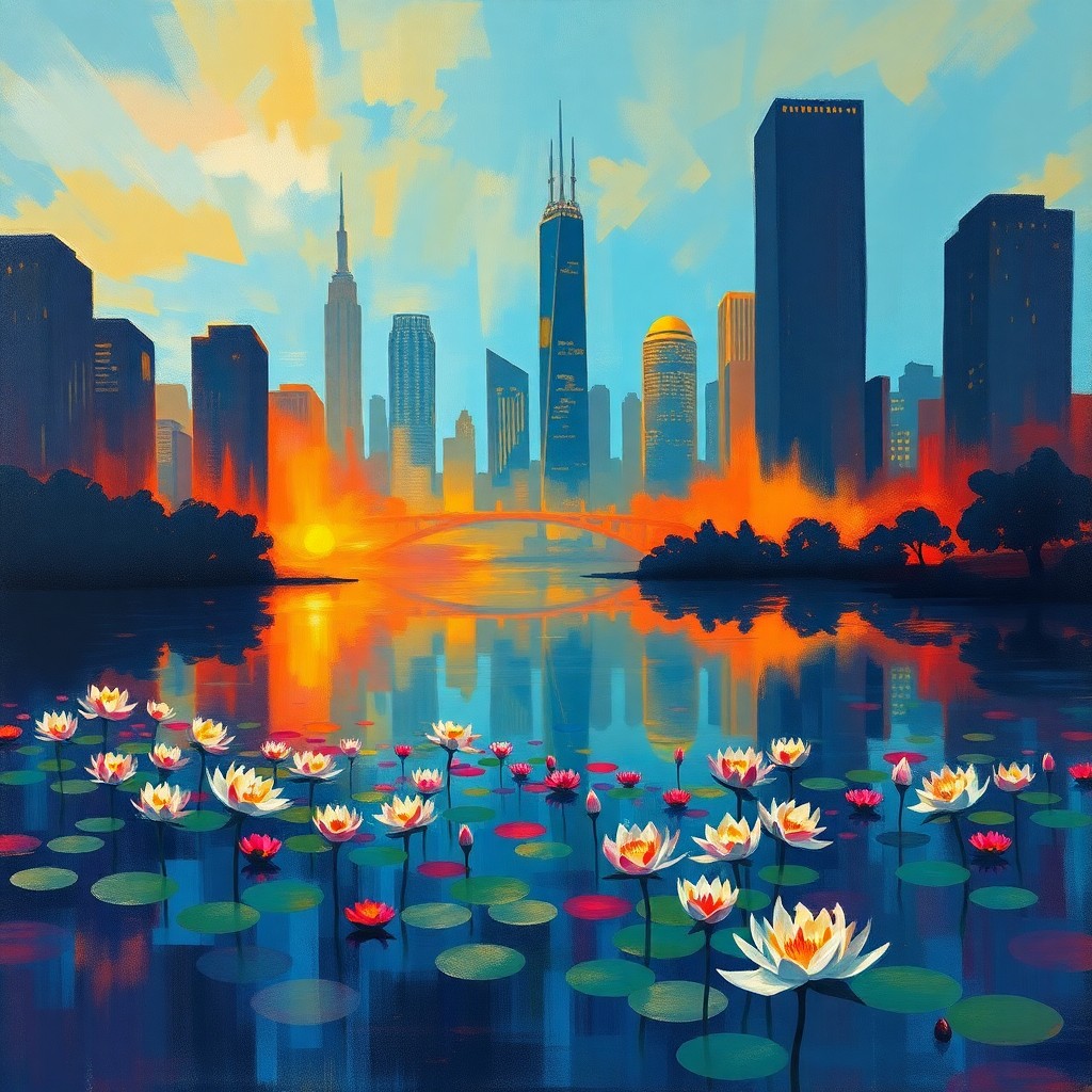 AI generated art for prompt: Capture the enchanting essence of impressionist painting techniques, reminiscent of Monet's serene w