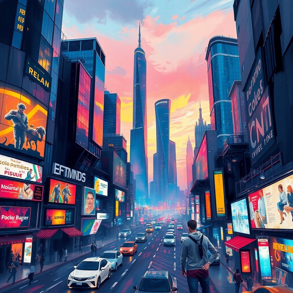 AI generated art for prompt: Visualize an extraordinary amalgamation of impressionistic brushstrokes and cyberpunk elements, enca