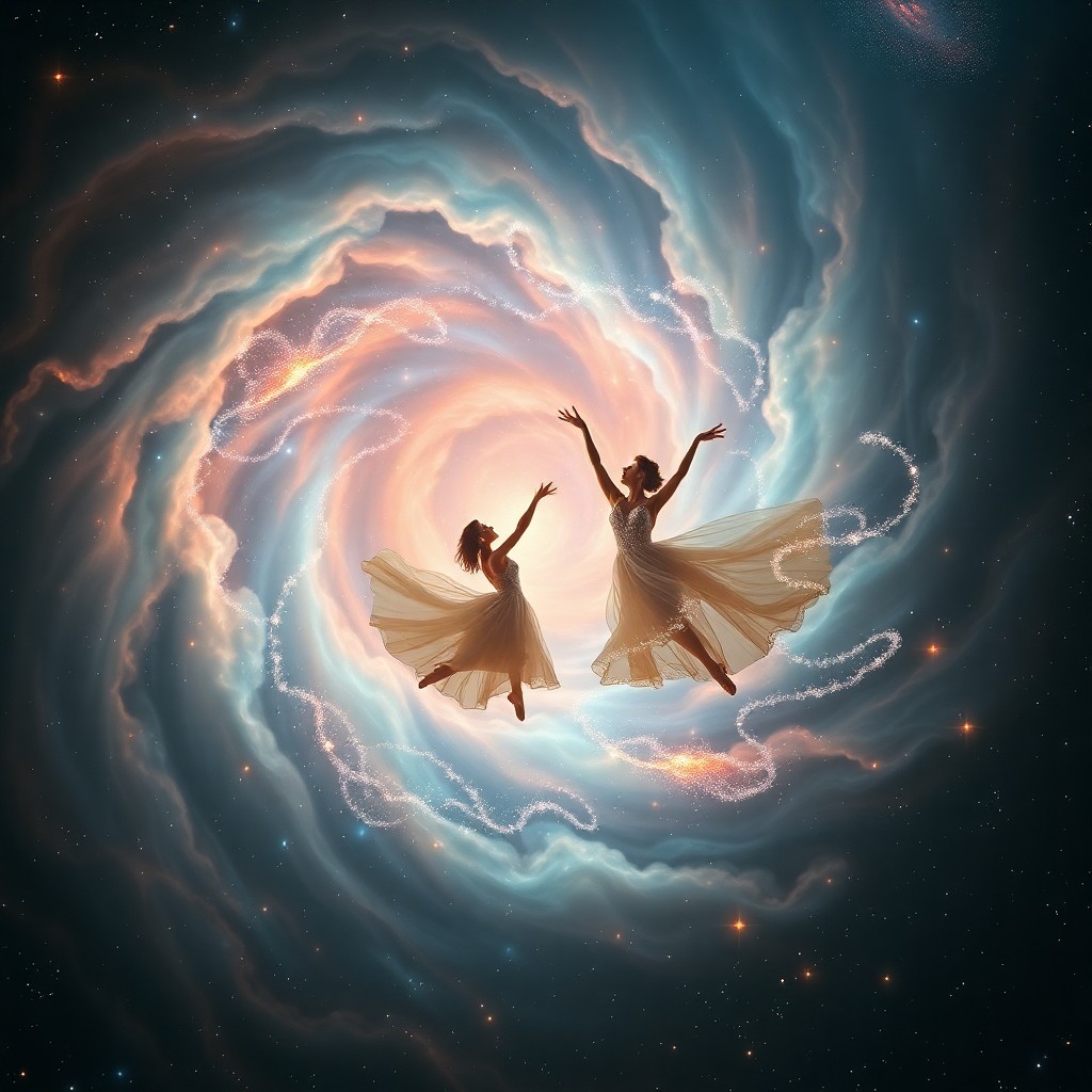 AI generated art for prompt: A captivating digital artwork depicting an otherworldly ballet in which graceful figures pirouette a