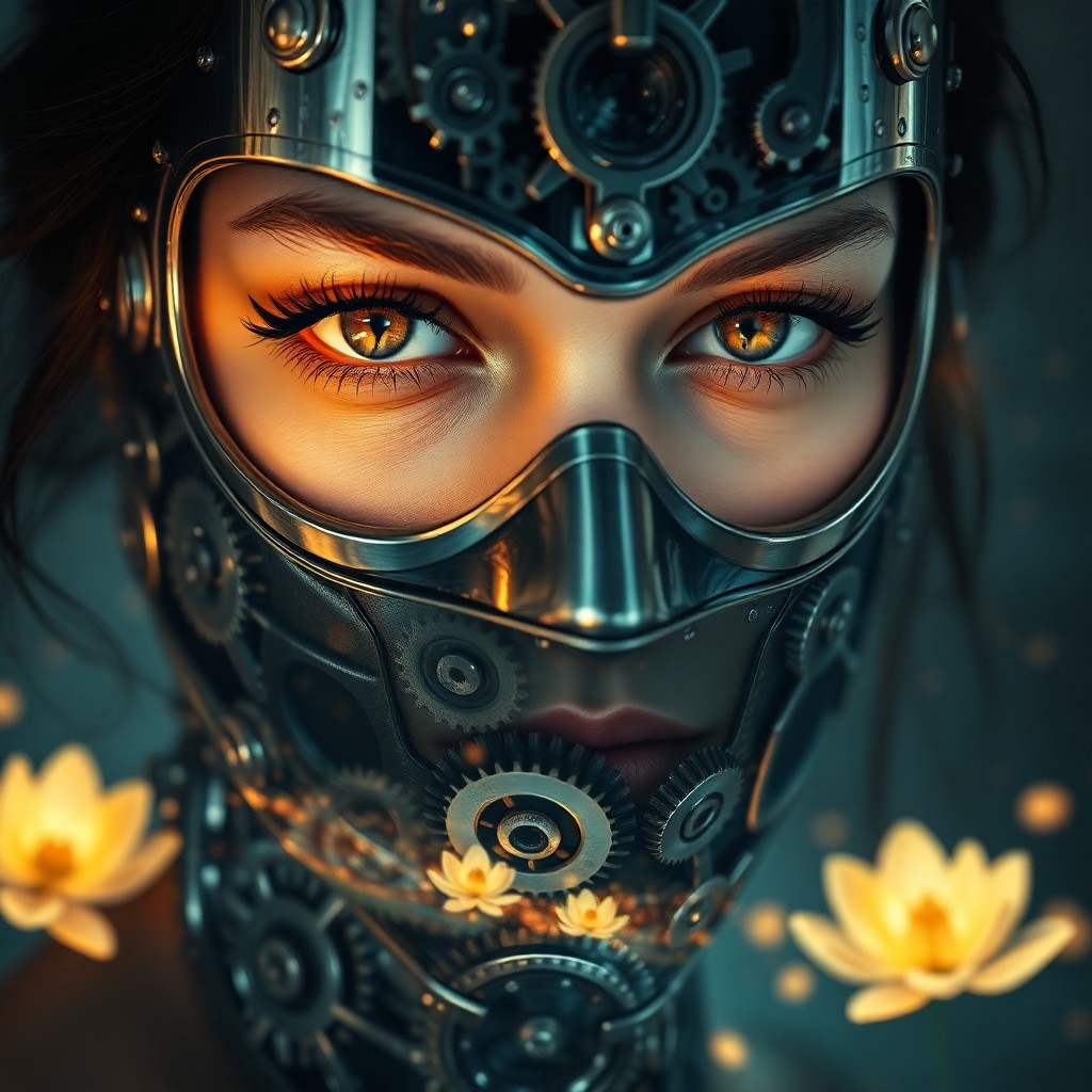 AI generated art for prompt: Create an image in the surreal digital art style depicting a close-up portrait of a mysterious woman