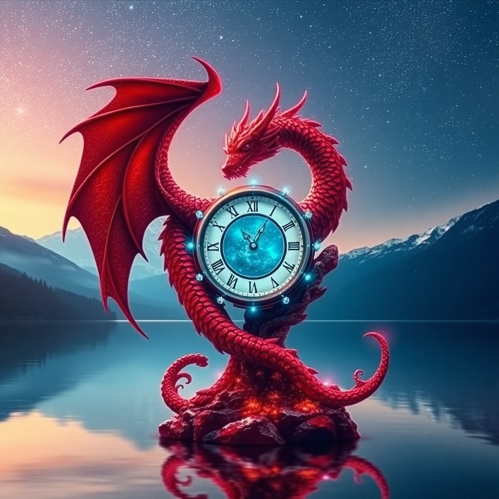 AI generated art for prompt: Imagine a captivating digital artwork depicting an enchanting clock-like sculpture in metamorphosis,