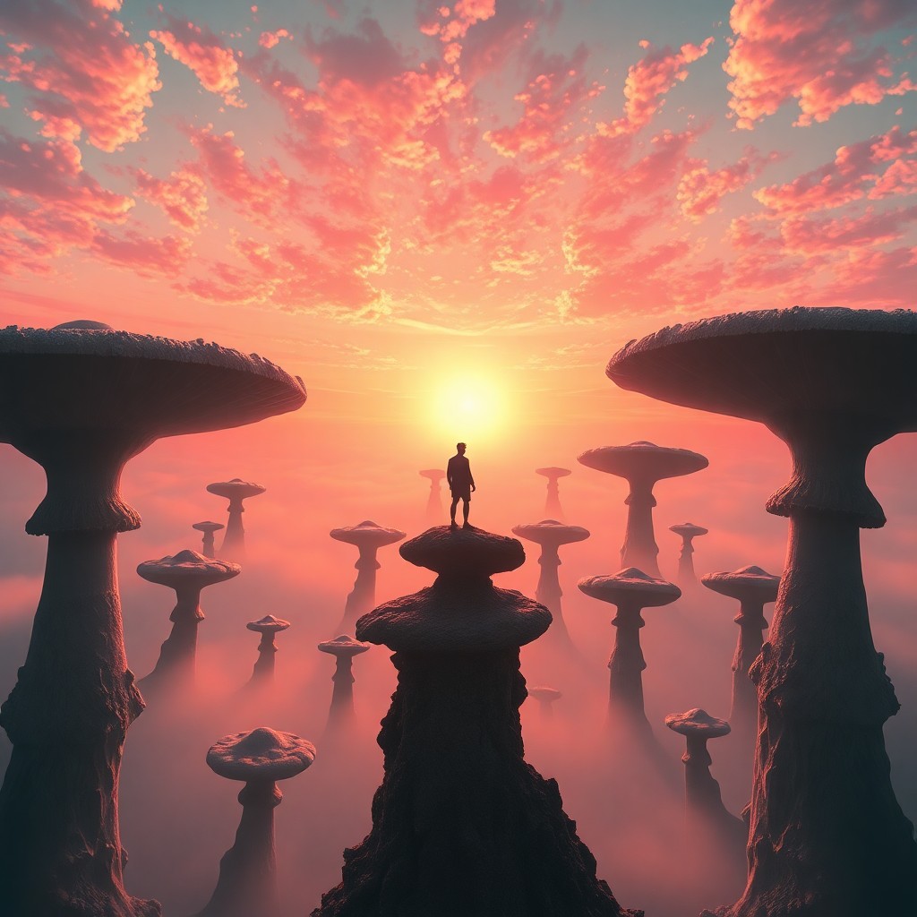 AI generated art for prompt: Create an enchanting digital artwork depicting a surreal dreamscape imbued with the enigmatic allure