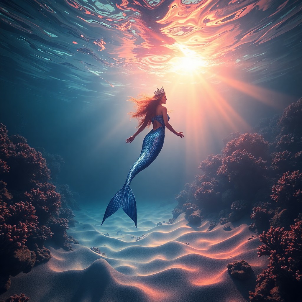 AI generated art for prompt: Visualize a captivating digital artwork depicting an enchanting underwater world, reminiscent of the