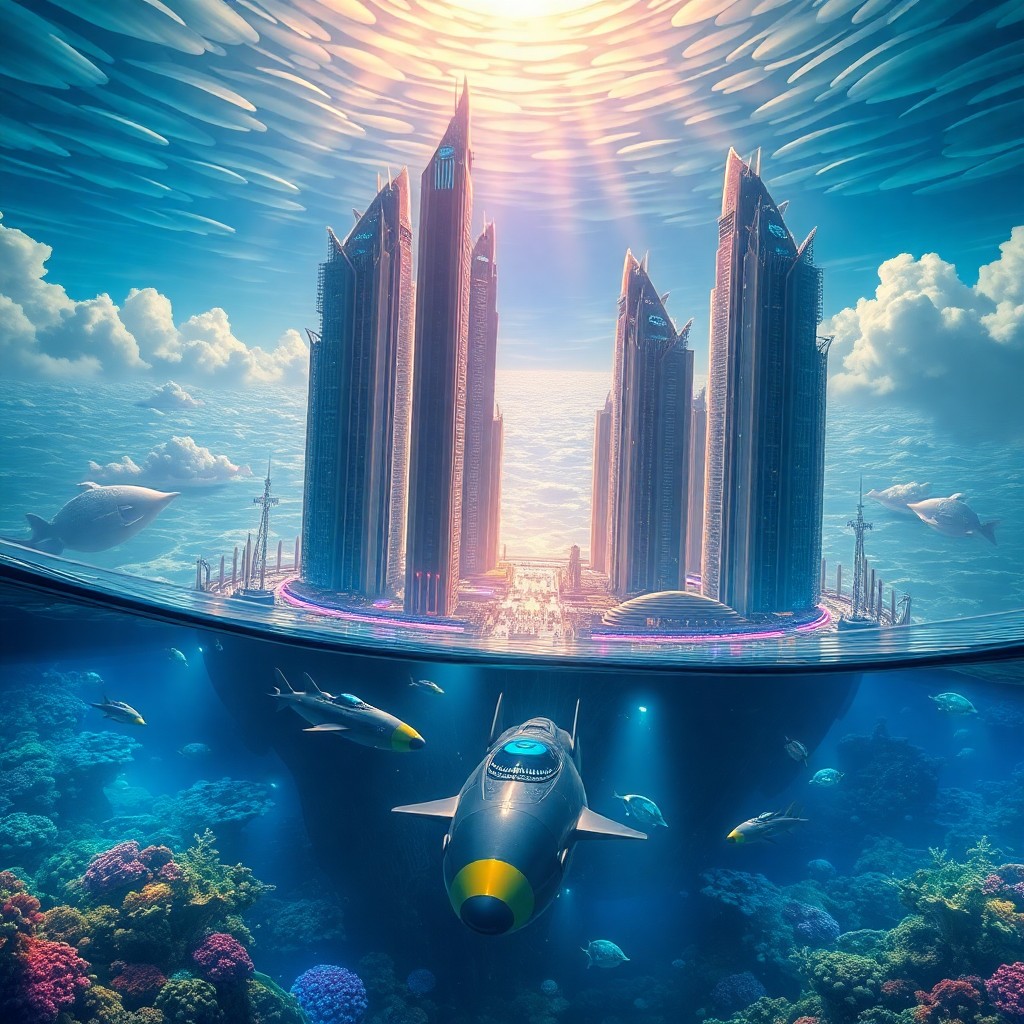 AI generated art for prompt: In the surrealistic style reminiscent of Dali's iconic dreamscapes, envision an aerial view over a f