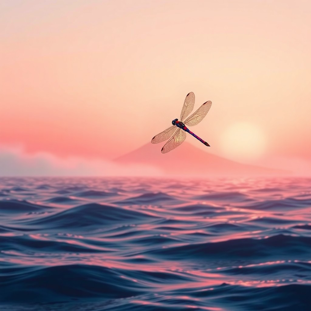 AI generated art for prompt: Craft an enchanting image reminiscent of Hokusai's serene landscapes, depicting a vast and tranquil 