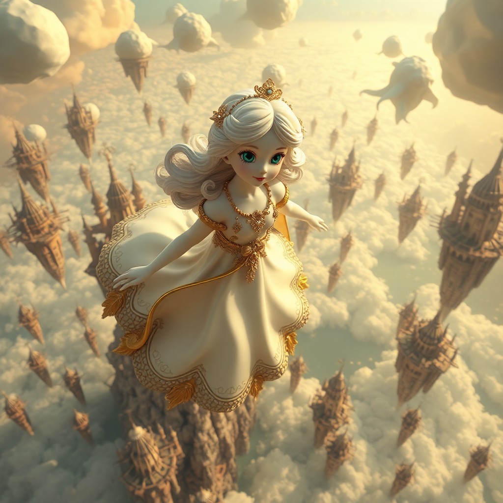 AI generated art for prompt: A captivating digital artwork blends classic fairy tale charm with the fantastical essence of an acc