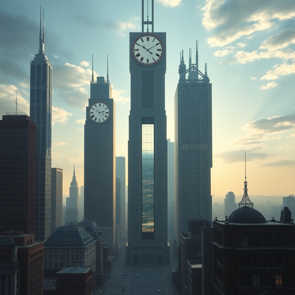 AI generated art for prompt: A surreal digital artwork captures the essence of a futuristic cityscape where skyscrapers morph int