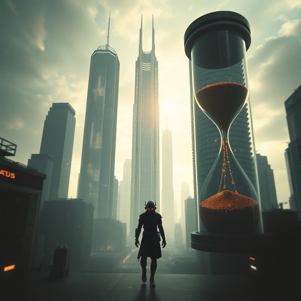 AI generated art for prompt: A surreal digital artwork captures a futuristic cityscape viewed from an unusual perspective, its to