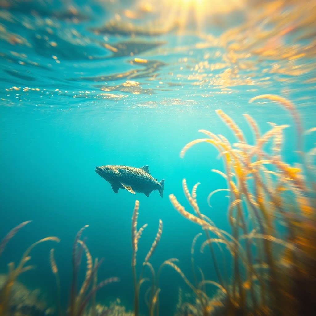 AI generated art for prompt: A mesmerizing underwater scene evokes the dreamy atmosphere of Impressionist masterpieces, with soft