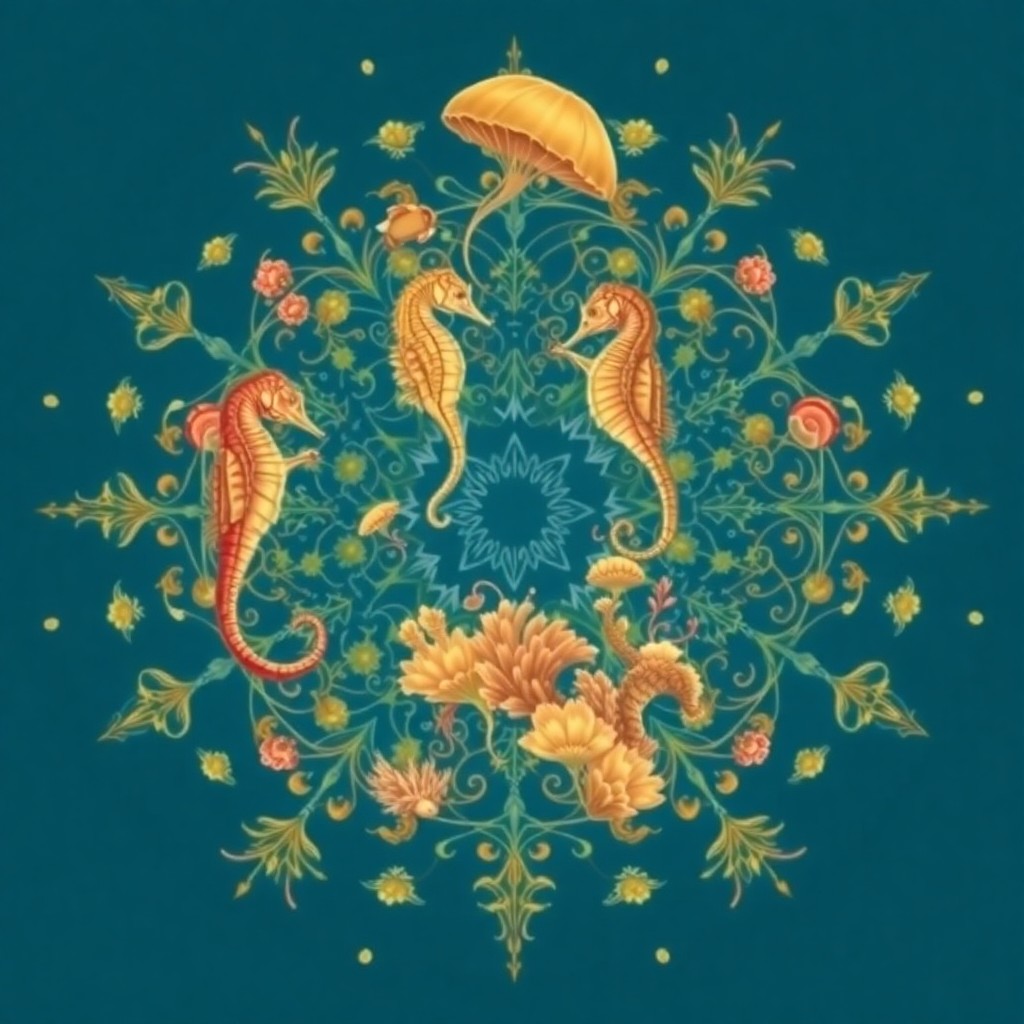 AI generated art for prompt: Craft an image in the enchanting art nouveau style reminiscent of Ernst Haeckel's prints, depicting 