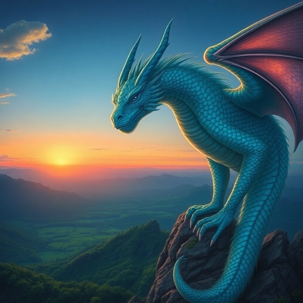 AI generated art for prompt: A mesmerizing depiction of an ancient dragon, rendered in an ethereal style reminiscent of James Jea