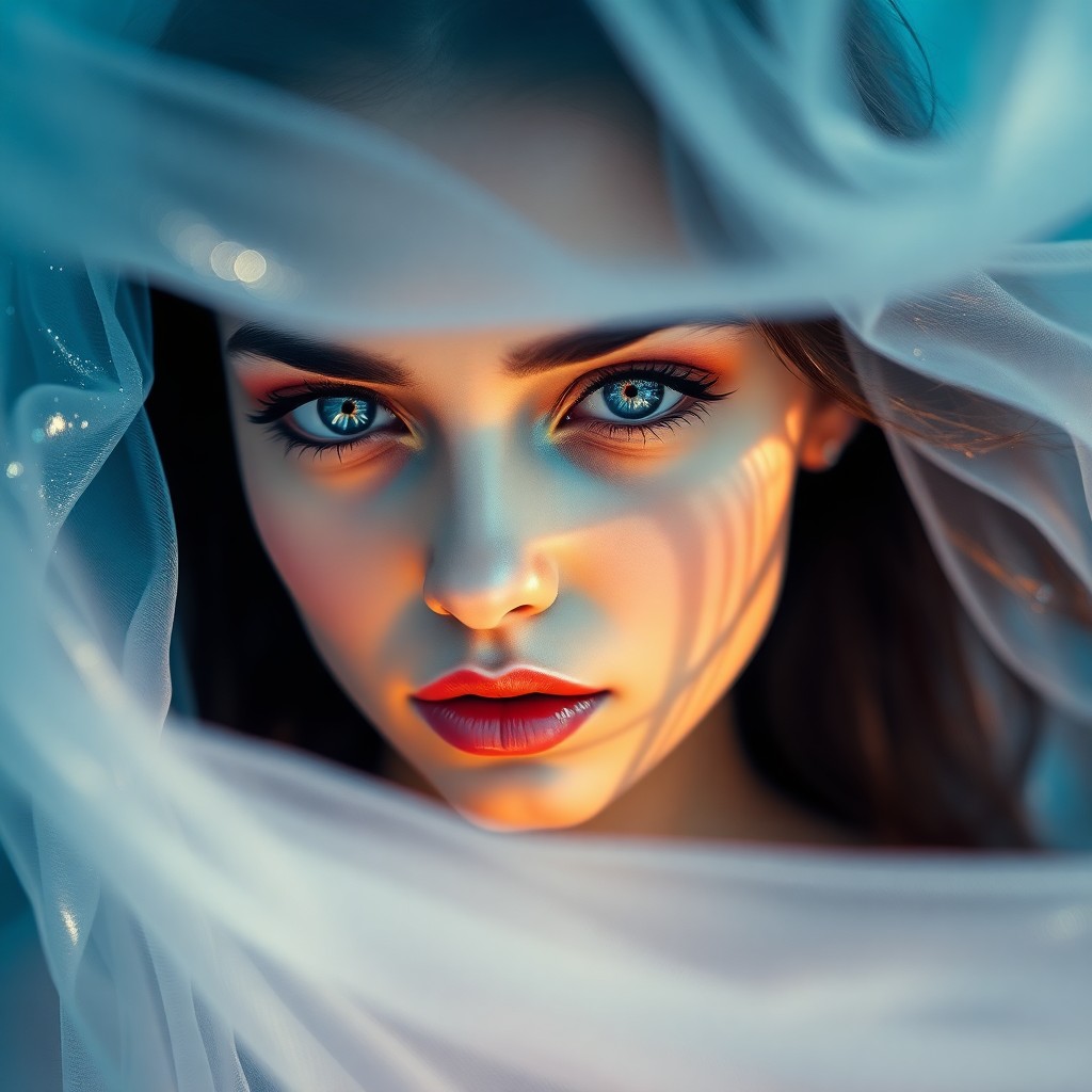 AI generated art for prompt: Envision an alluring digital art portrait, brimming with surrealism, depicting a young woman possess