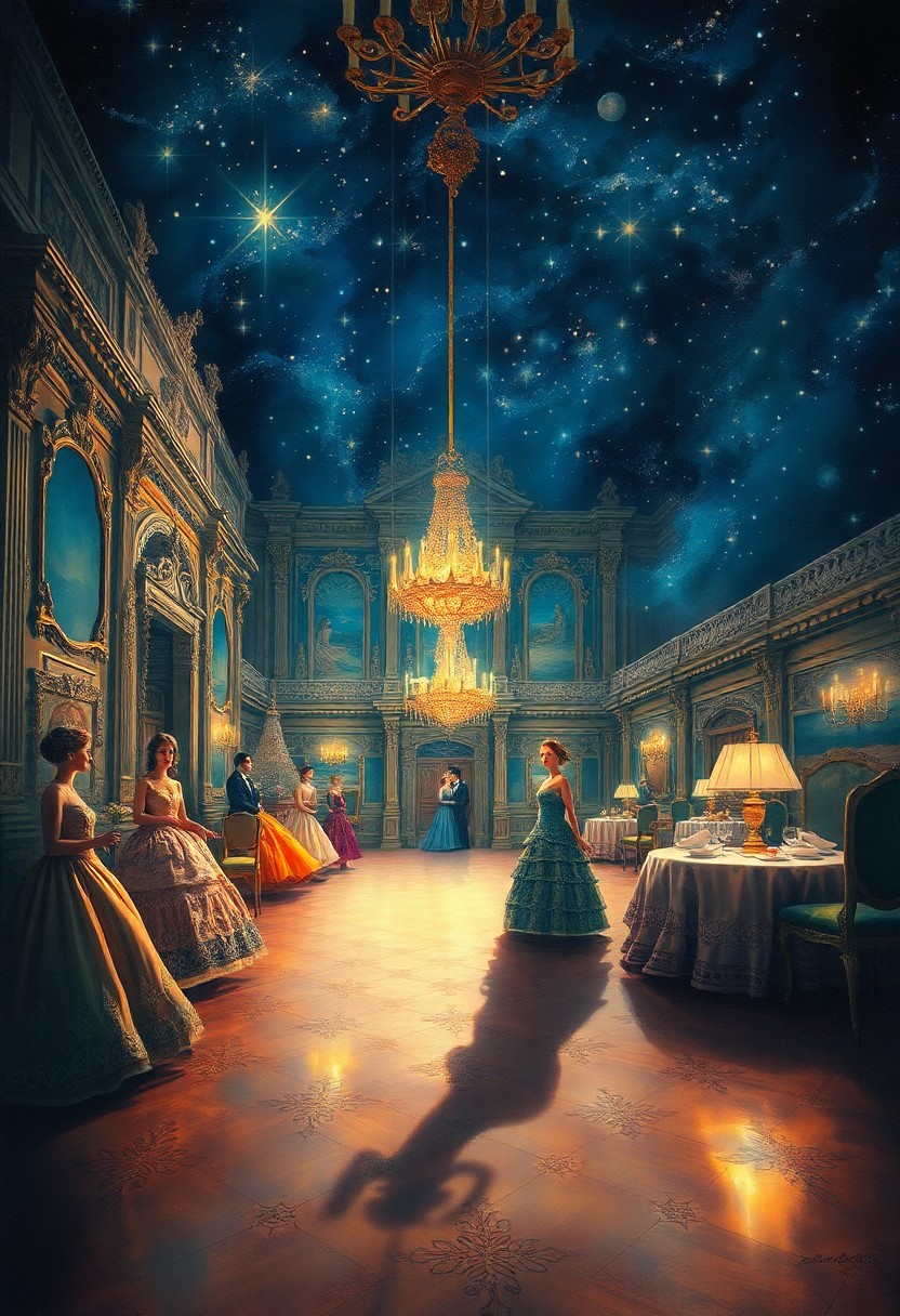 AI generated art for prompt: A mesmerizing oil painting in an ethereal style captures an enchanting perspective from a diminutive