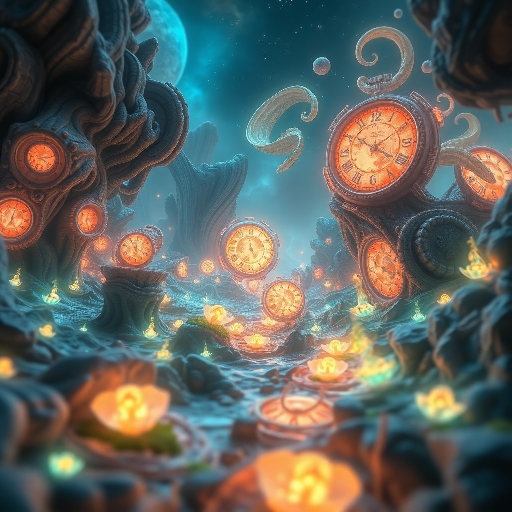 AI generated art for prompt: A captivating digital artwork portraying an enchanting dreamscape from a microscopic creature's view