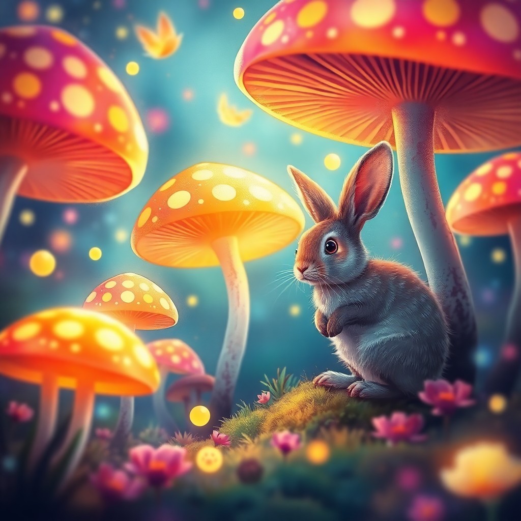 AI generated art for prompt: Imagine an enchanting digital art piece inspired by whimsical illustrations yet infused with vibrant