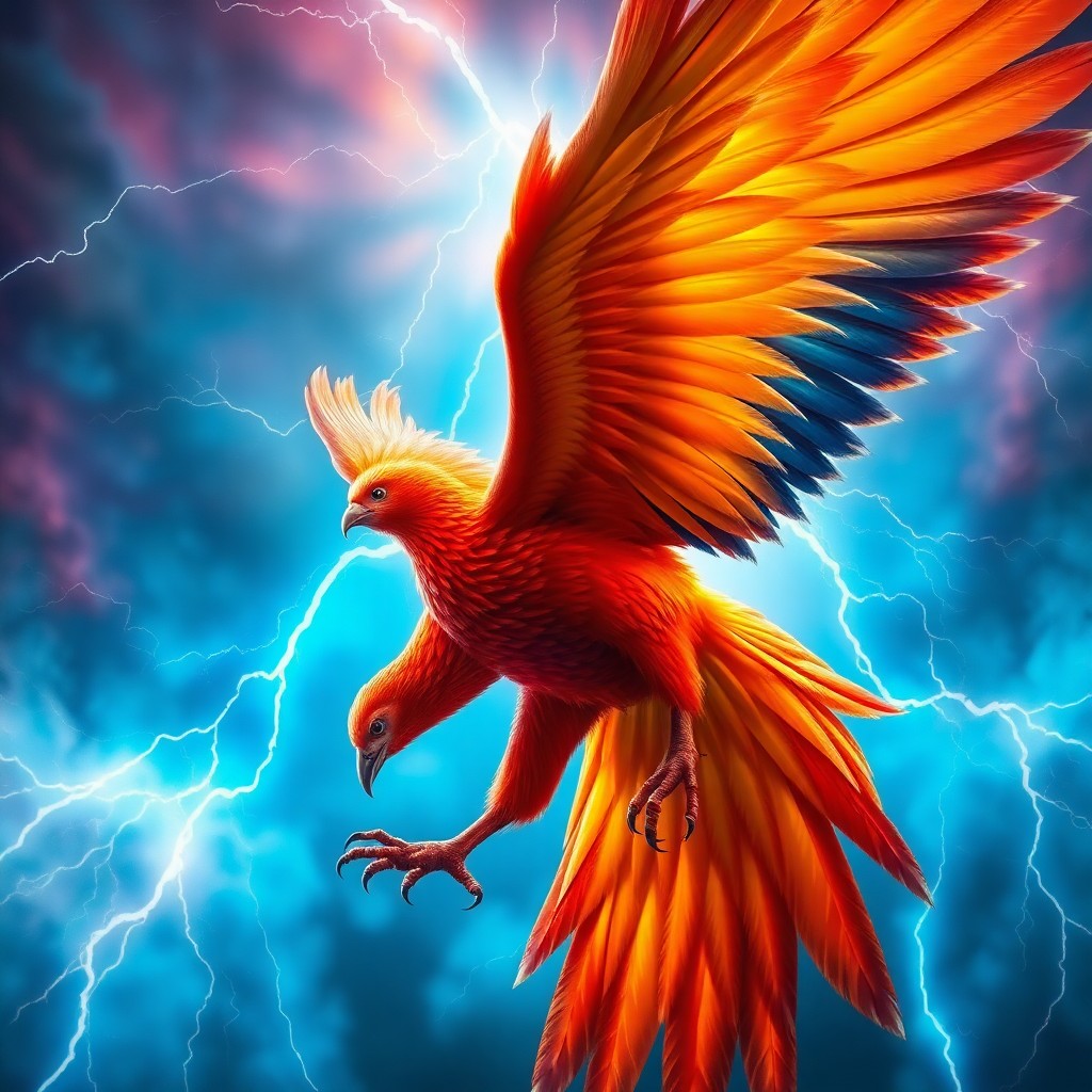 AI generated art for prompt: A digital art masterpiece depicting an awe-inspiring phoenix in mid-flight, its magnificent feathers