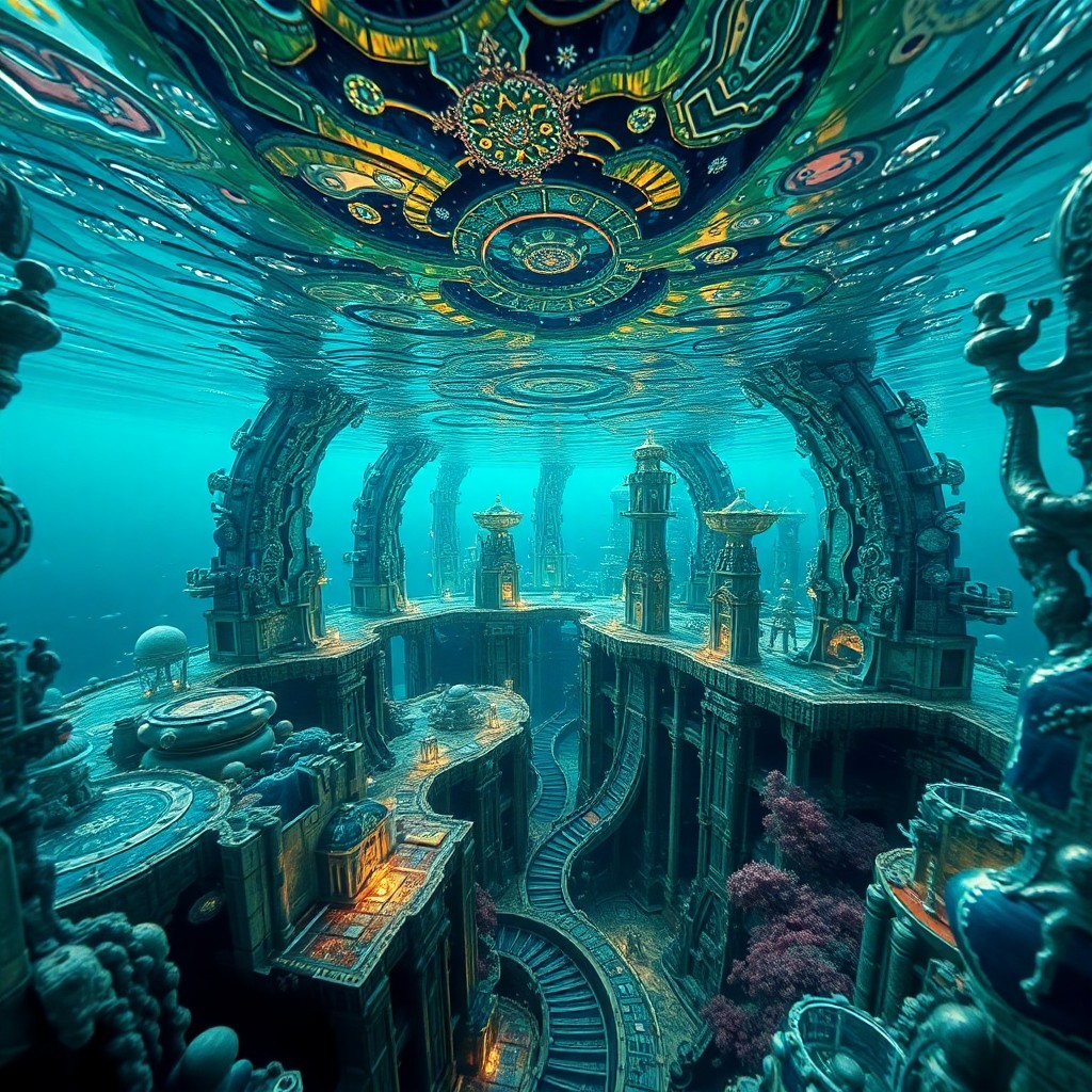 AI generated art for prompt: A mesmerizing underwater metropolis inspired by the intricate designs and vivid colors reminiscent o