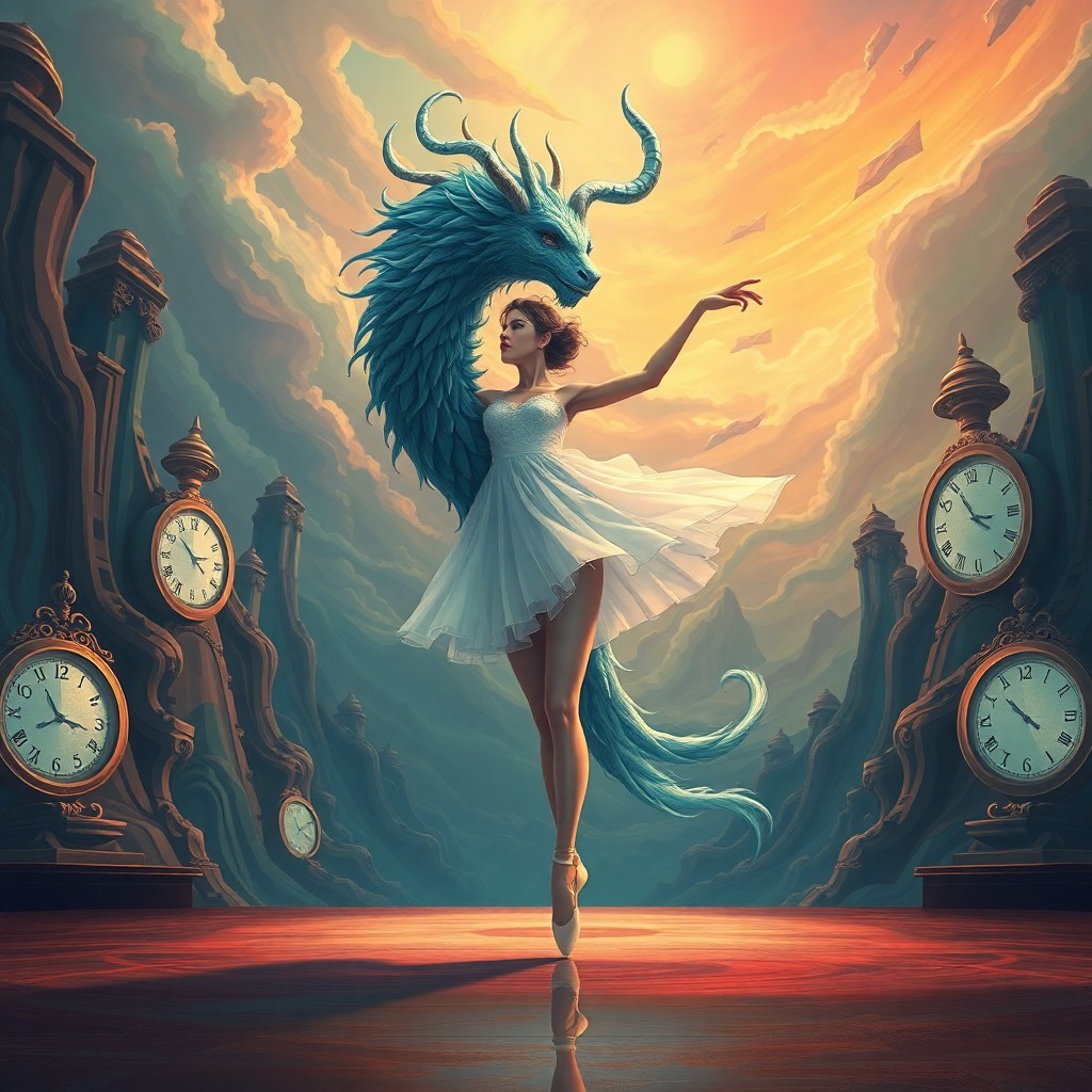 AI generated art for prompt: An imaginative digital illustration depicting a whimsical fusion between a majestic mythical creatur