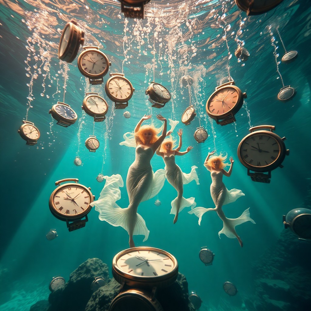 AI generated art for prompt: A captivating digital artwork depicting an enchanting underwater ballet, where ethereal mermaids gra