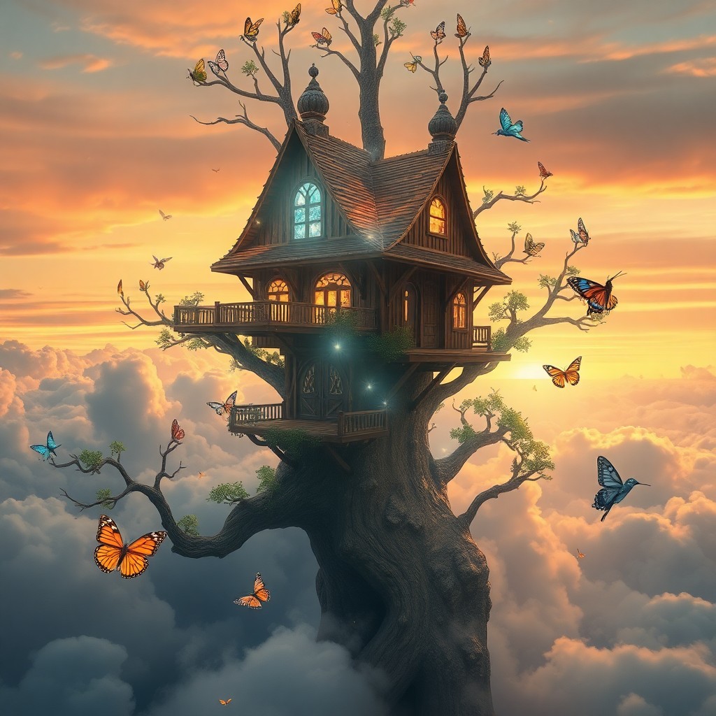 AI generated art for prompt: Craft an image in the surrealistic digital art vein, portraying a dreamlike scenery where a colossal