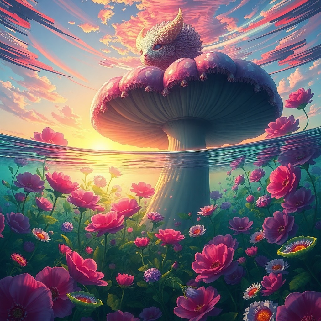 AI generated art for prompt: Craft an enchanting digital artwork, embodying both the serene tranquility of impressionism and the 