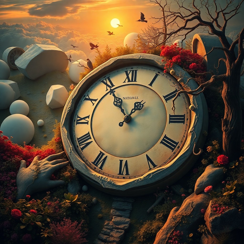 AI generated art for prompt: A captivating digital artwork merges the whimsical realm of Alice's adventures with the dreamlike la