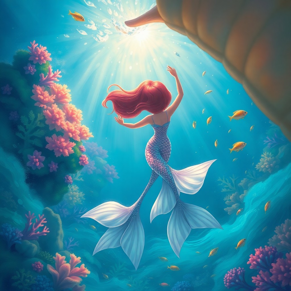 AI generated art for prompt: Imagine an underwater ballet performed by elegant mermaids, inspired by the captivating realm of "Th