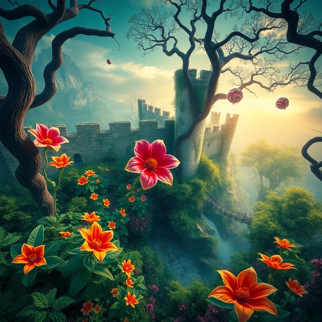 AI generated art for prompt: Envision an imaginative digital artwork that captures the surreal atmosphere and vivid colors remini