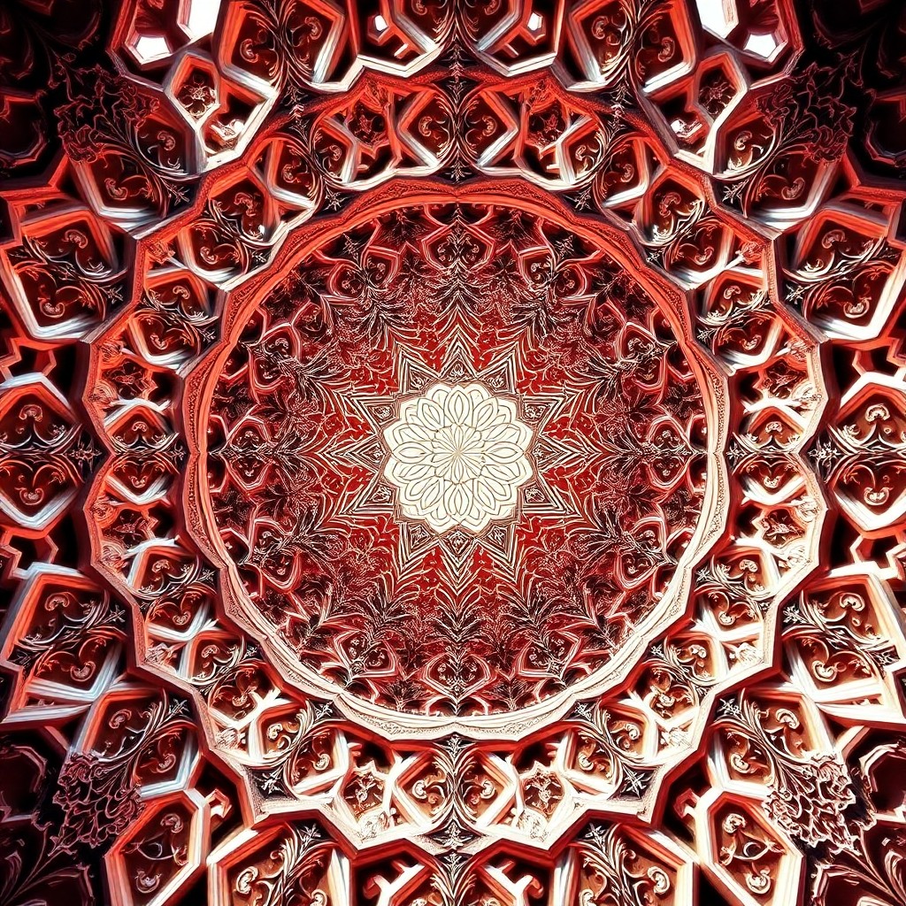 AI generated art for prompt: Craft an image embodying the captivating style of M.C. Escher fused with intricate Islamic patterns,