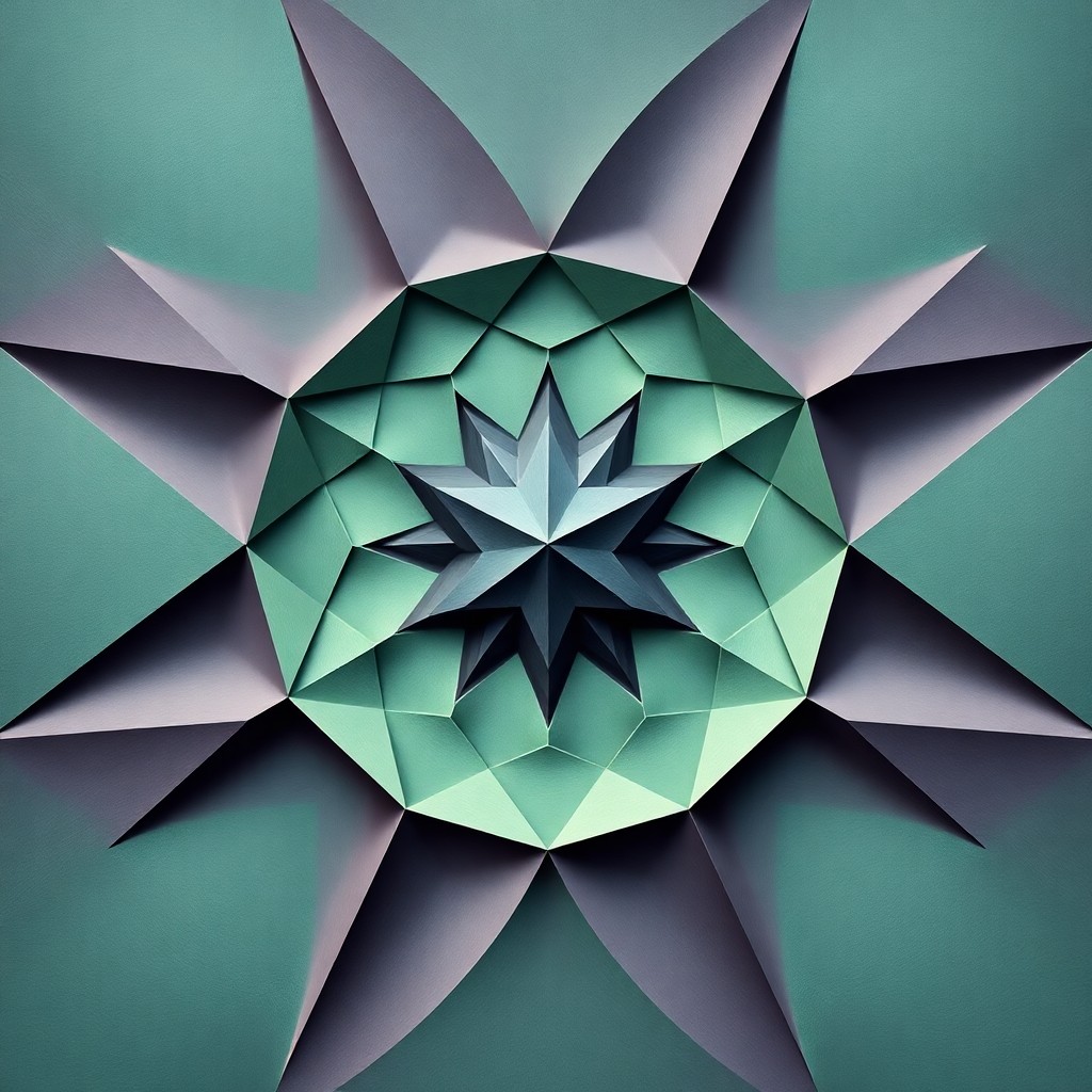 AI generated art for prompt: Craft an intricate geometric composition reminiscent of Escher's lithographs, showcasing interlockin