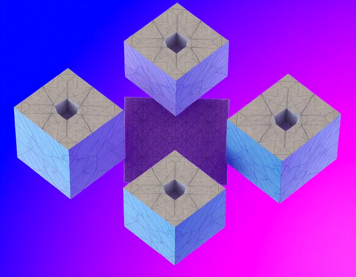 AI generated art for prompt: Craft an intricate geometric composition showcasing tessellated planes with polygons that appear to 