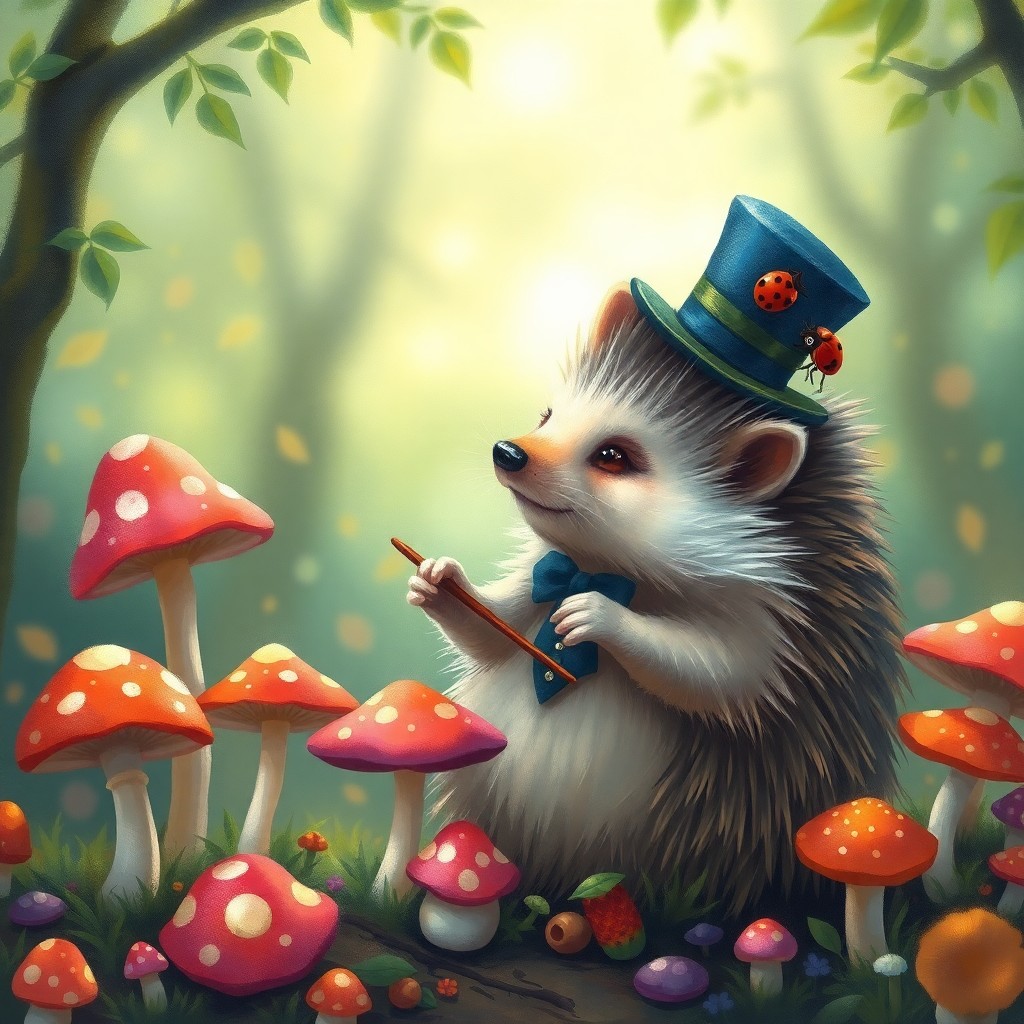 AI generated art for prompt: Envision a captivating digital artwork reminiscent of Beatrix Potter's whimsical illustrations, feat