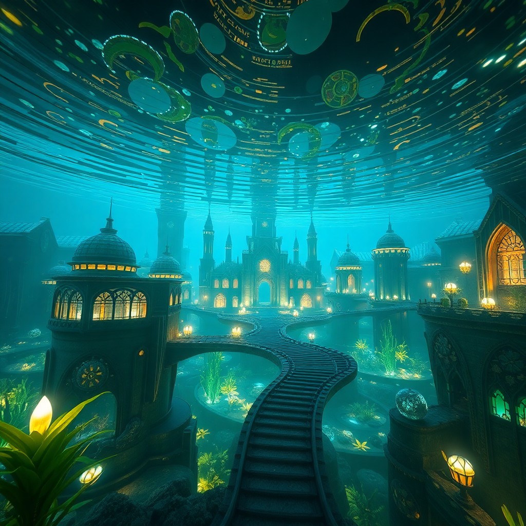 AI generated art for prompt: Visualize an enchanting underwater metropolis where humans have seamlessly blended with a Na'vi-insp