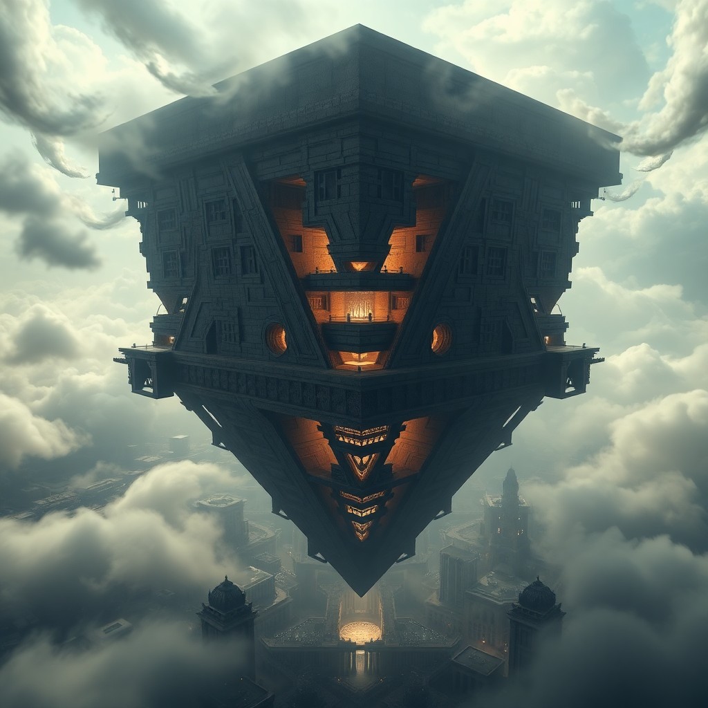 AI generated art for prompt: Craft an image that melds Escher-esque mathematical complexity with Dali-like surrealism, portraying